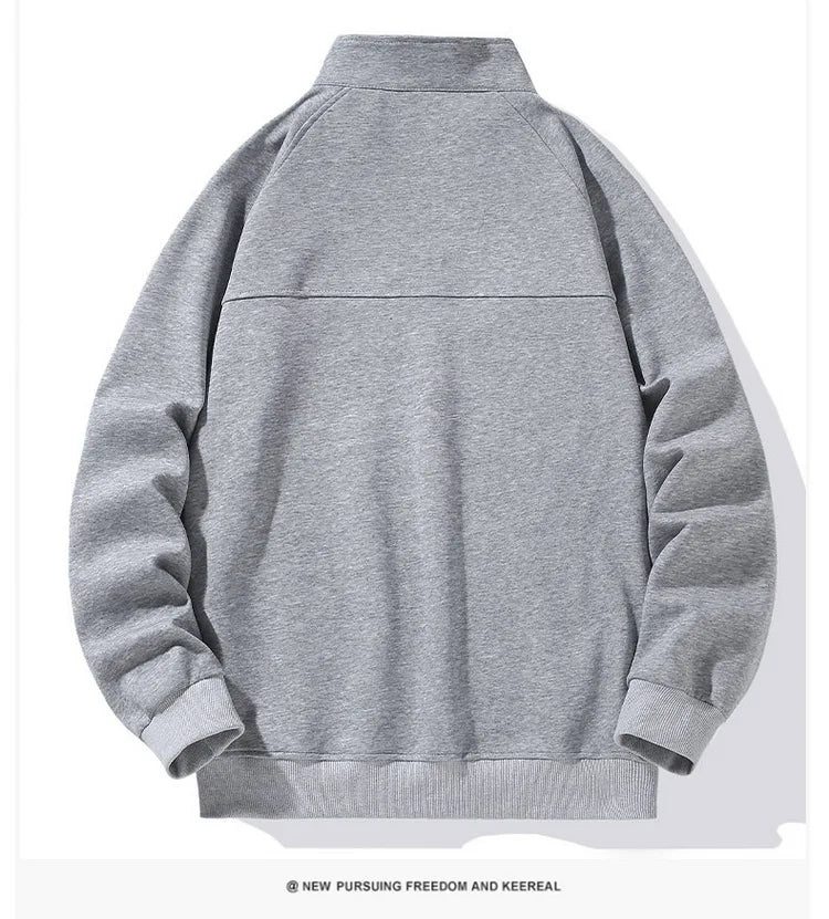 Big Size Clothing Store Sweatshirt Men Half Turtleneck Zip-up Long Sleeve Pullover Male Loose Fit Spring Autumn Large Plus 10XL