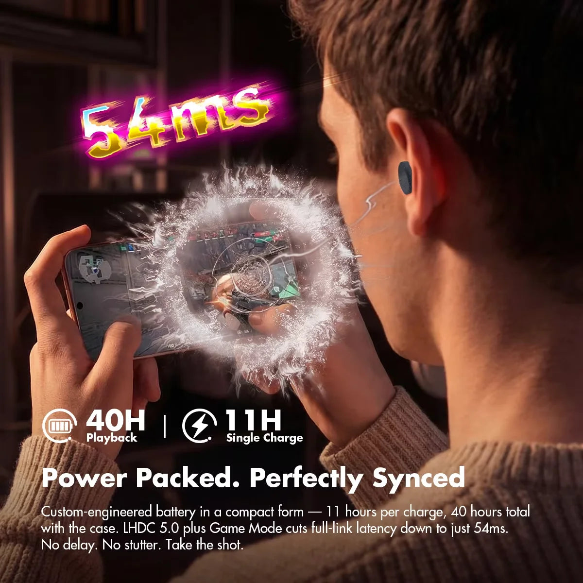 ROSESELSA Ceramics Ultra True Wireless Earbuds, 50dB Hybrid ANC Earphones,4 Mic AI Call, Hi-Res LDAC/LHDC Audio, HR+ Planck Driv