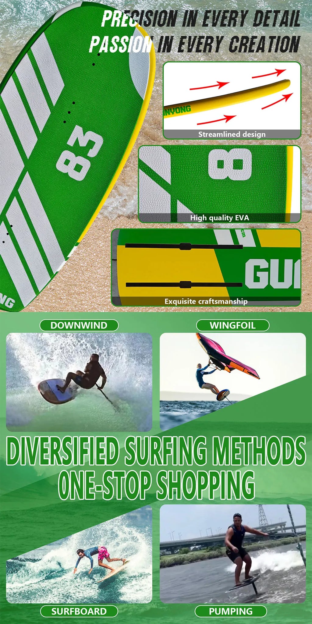 New 83cm Hydrofoil Surfboard Small Size Carbon Fiber Material 9L High Performance for Water Sports Non-Powered Surfing
