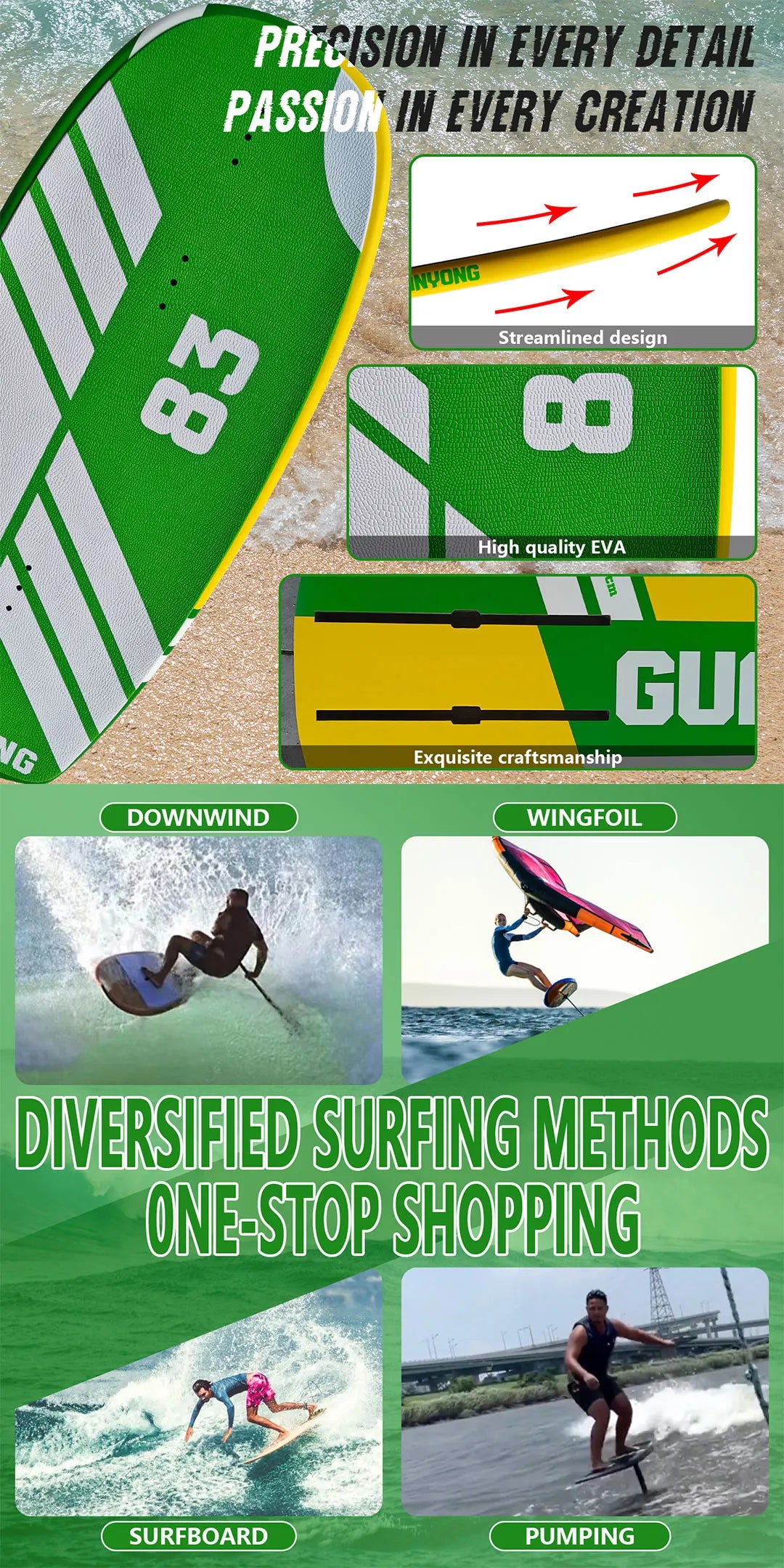 New 83cm Hydrofoil Surfboard Small Size Carbon Fiber Material 9L High Performance for Water Sports Non-Powered Surfing