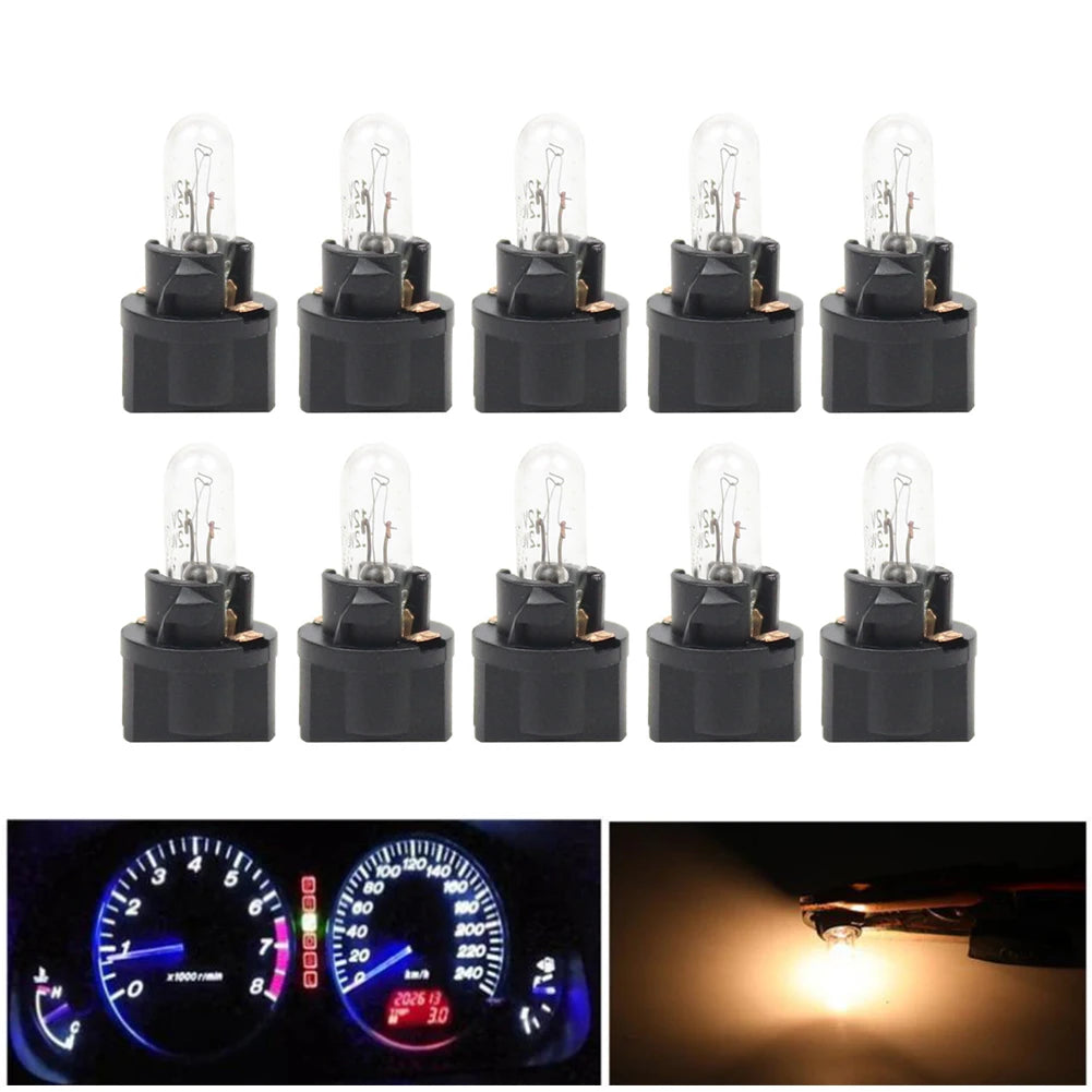 10Pcs T5 SMD LED Car Light Automobiles Light-emitting Diode Instrument Gauge Dashboard Light Bulbs Auto Interior Indicator Lamp