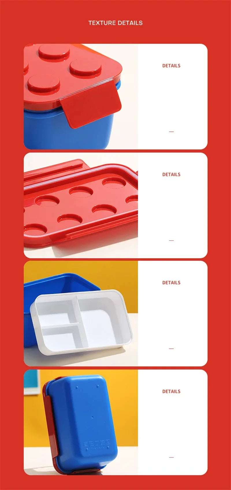 Lunch Box DIY Building Block Portable Modular for Children Student Outdoor Picnic Bento Food Storage Container Fruit Salad Box