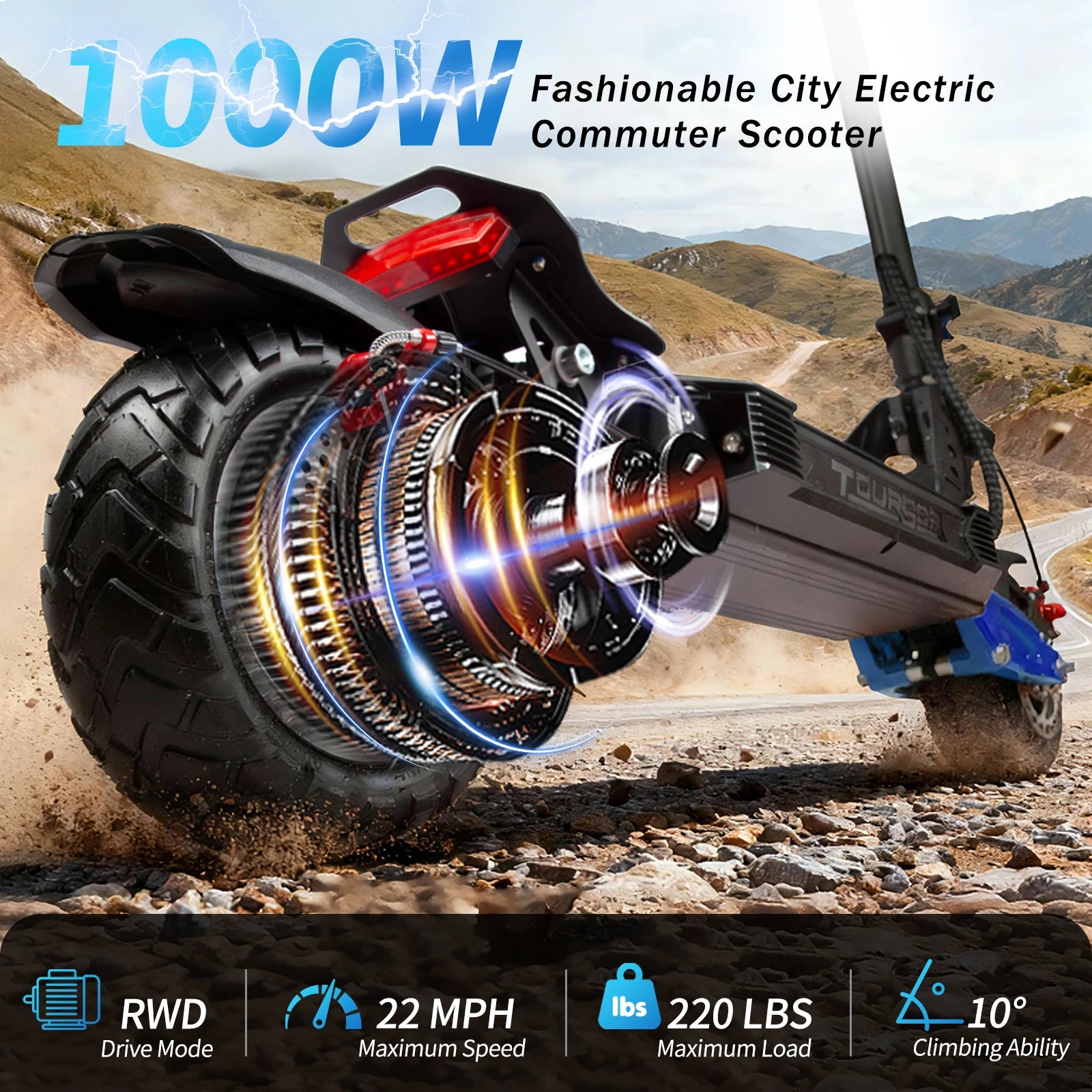 Heavy Duty X1 Electric Scooter 1000W Brushless Motor 100KG Max Load 35KM Range Dual Shock Absorption and Foldable Frame