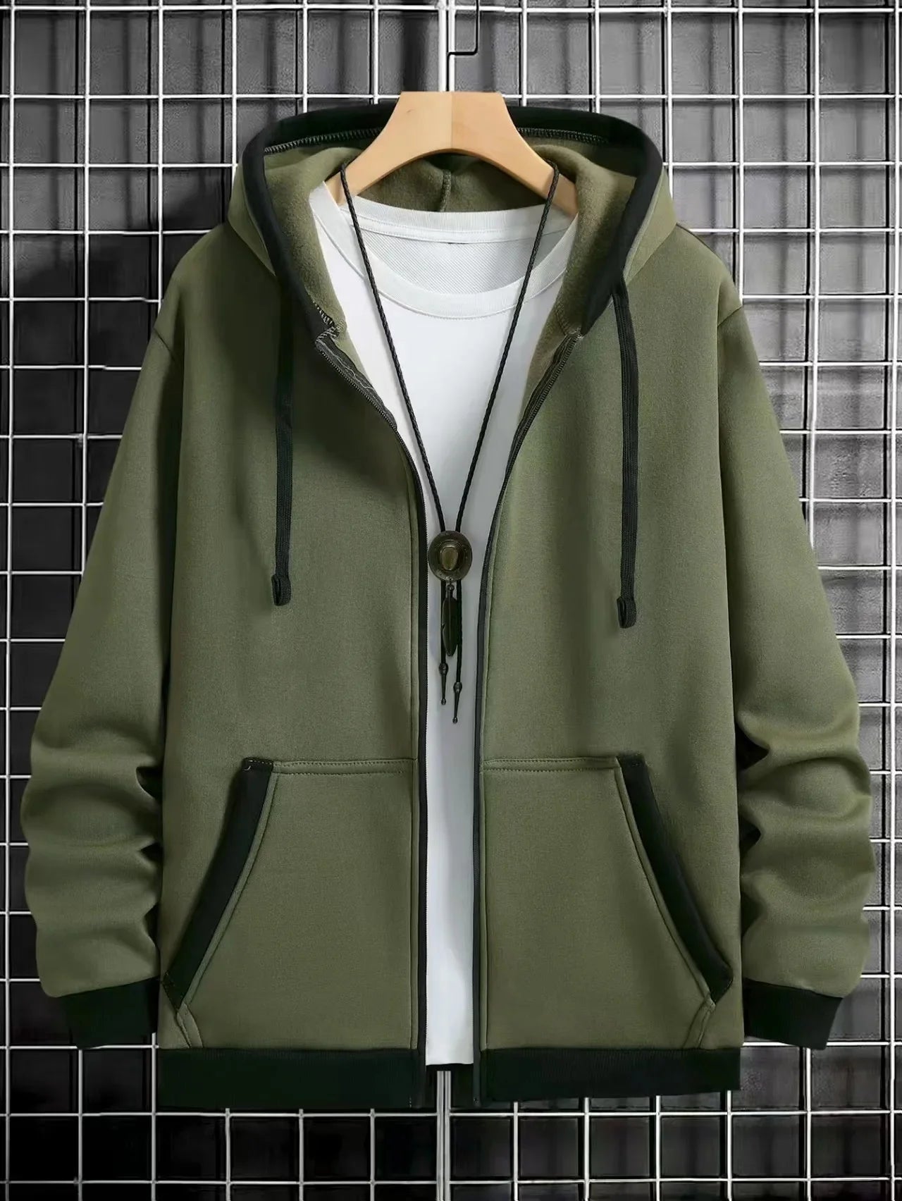 Spring and Autumn Men's Zipper Jacket Warm Windproof Hoodies Thickened Cardigan Sports Long Sleeve Sweatshirts Hooded Coat
