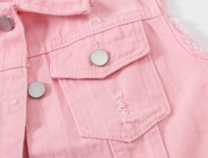 Denim Vest for Women Jacket Spring Streetwear Women Clothing Autumn Coats Fashion Clothes Casual Vintage Elegant Sleeveless