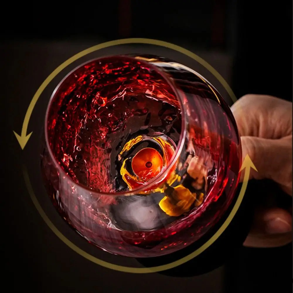 Advanced Clear Rotating Glass Wine Glasses 500ml Thickened Base Crystal Goblet Ergonomic Holder Wine Decanter Glass Cup Whiskey