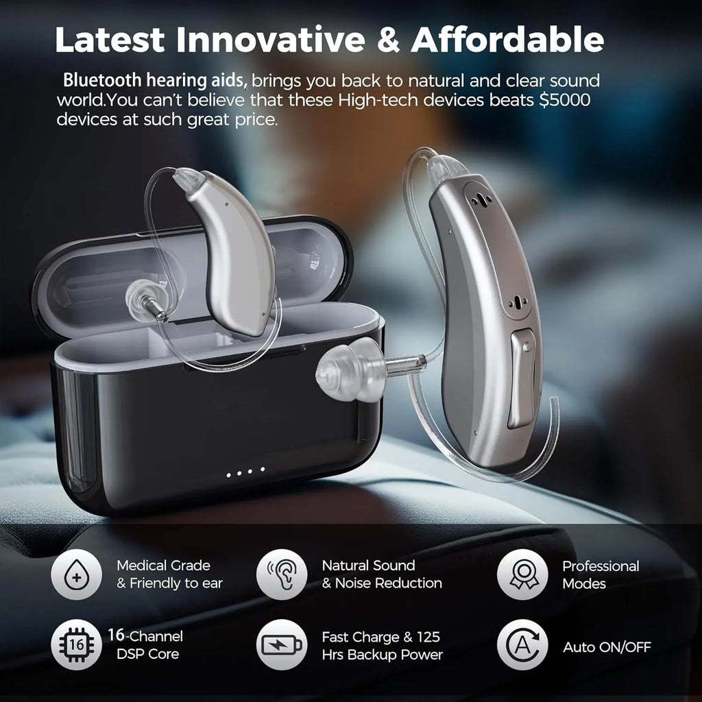 Hearing Aid High Quality 16 Channel Digital Bluetooth Hearing Aids for Seniors Adult Deafness Hearing Aid Rechargeable Audifonos