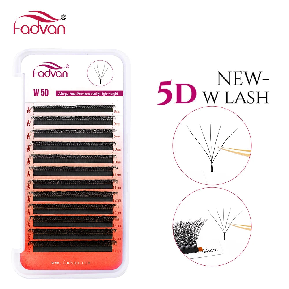 FADVAN W 3D 4D 5D 8-12/8-14mm Eyelashes Eyelash Extension W Shape C/D Curl Novelty Hybrid Volume Make-up Faux Mink Lashed