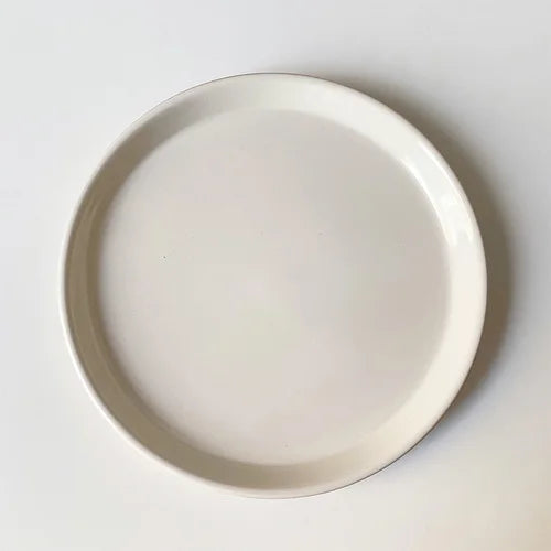 Retro Style White Ink-splashed Ceramic Bowl and Plate Western Food Steak Fruit Dessert Tray Salad Bowl Tableware Main Dish Plate