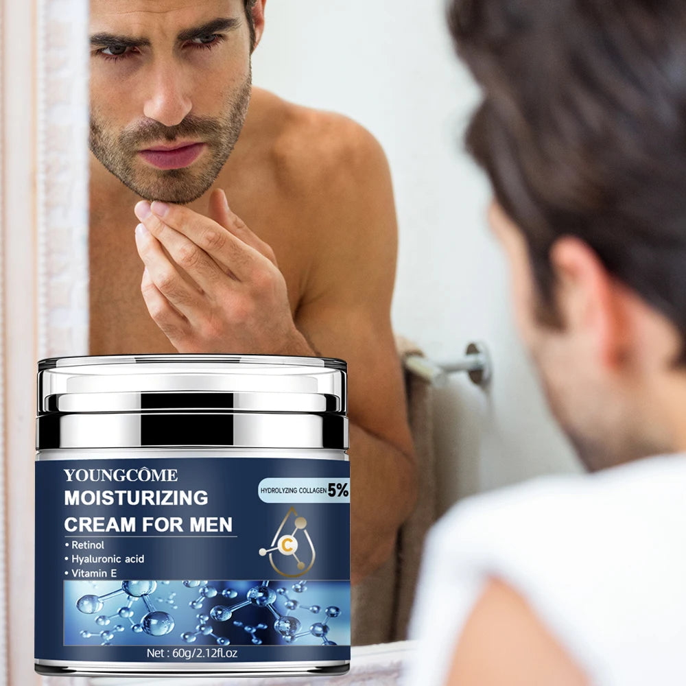 Men's Collagen moisturizing cream with retinol and vitamins, Anti-wrinkle Repair,fade fine lines,hyaluronic acid facial skincare