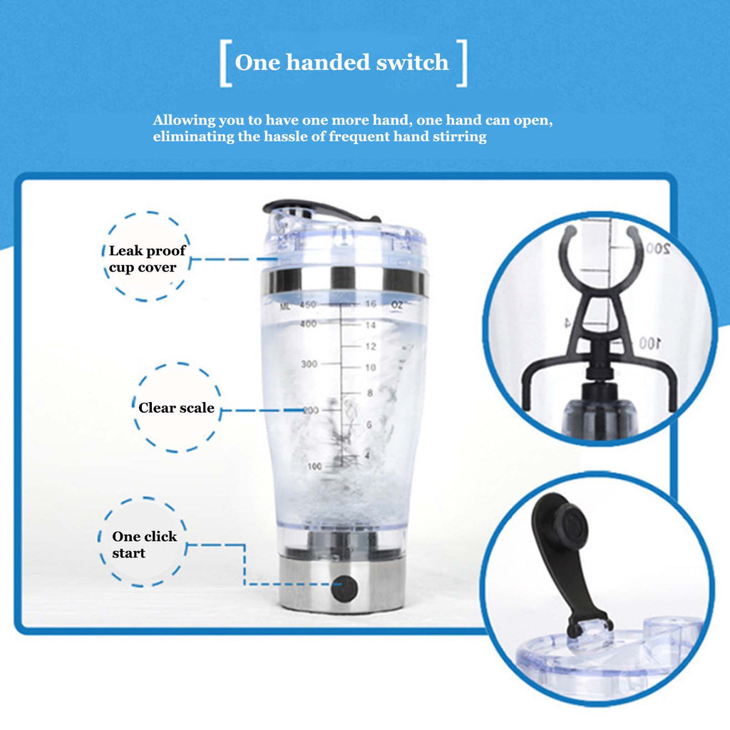 450ml/600ml Coffee Cup Electric Stirring Mug Large Capacity Mug Glass Waterproof Automatic Electric Protein Powder Mix Cup
