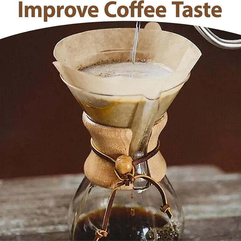 100Pcs Coffee Filter Papers(1-4 Cups) Disposable Filter Papers Unbleached Cone Filter Papers for Pour Over and Drip Coffee Maker