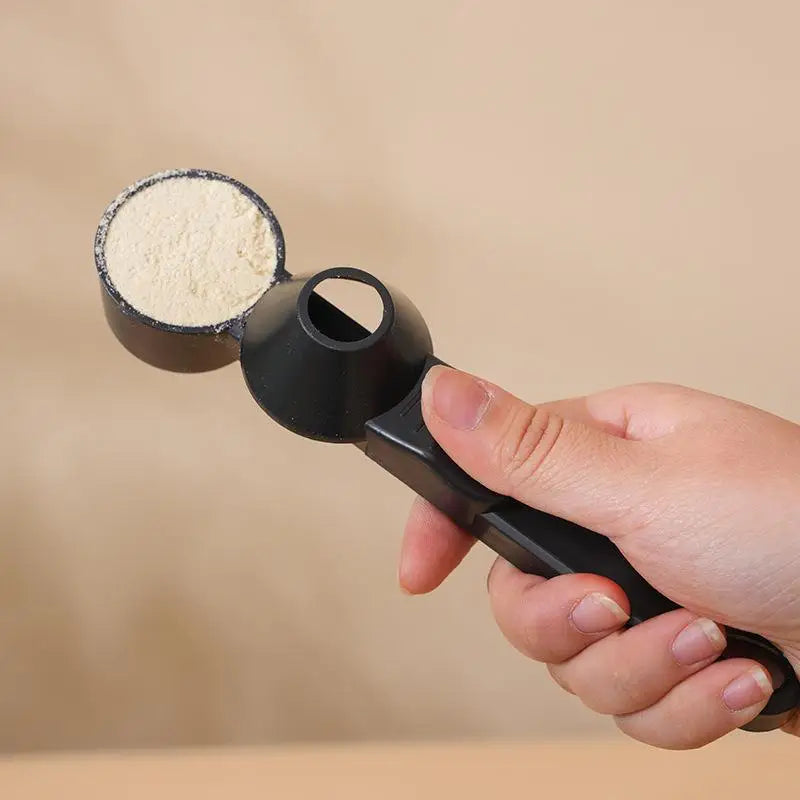 ✔Spill-Proof Protein Powder Sliding Spoon Reusable With Longer Handle Coffee Scoop Measuring Spoon Funnel Kitchen Gadgets