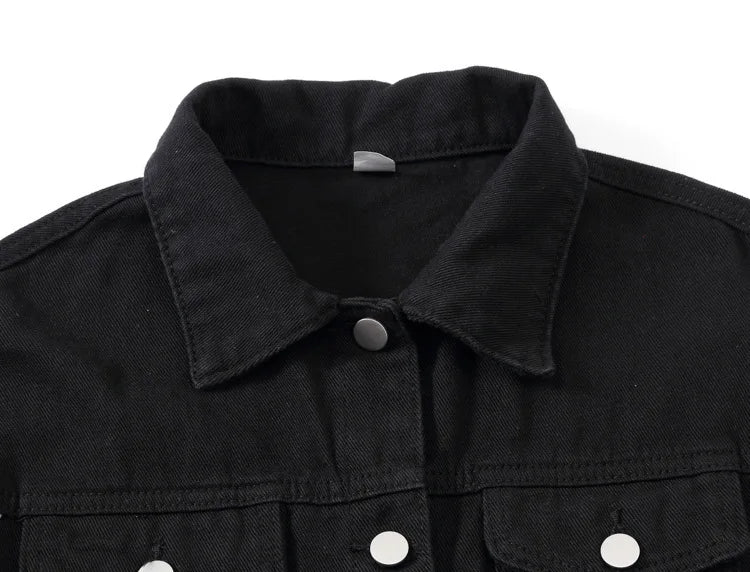 Pink Denim Jacket Women's Spring Autumn Single-breasted Lapel Coat Fashion Green Black Red Blue Outerwear Female Jean Overcoat