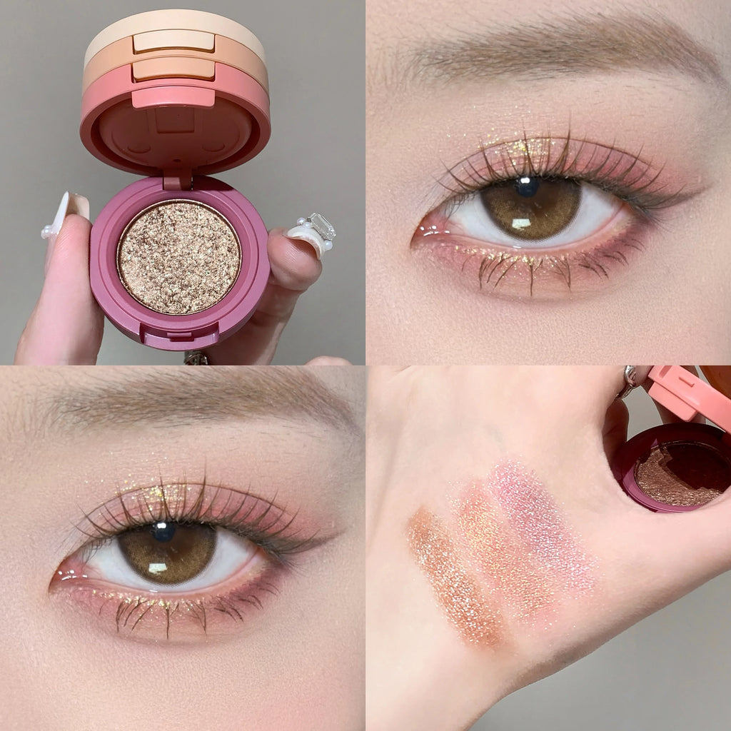 SHAQINUO Three-color Flip-top Eyeshadow Matte Pearlescent Earth-tone Eyeshadow Palette, One Palette to Complete Your Makeup