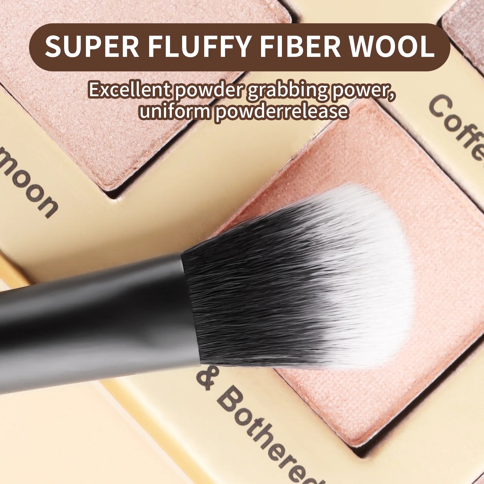 7 double-ended makeup brushes, loose powder brush, foundation brush, eyeshadow brush, eyebrow brush, soft hair beauty tool.