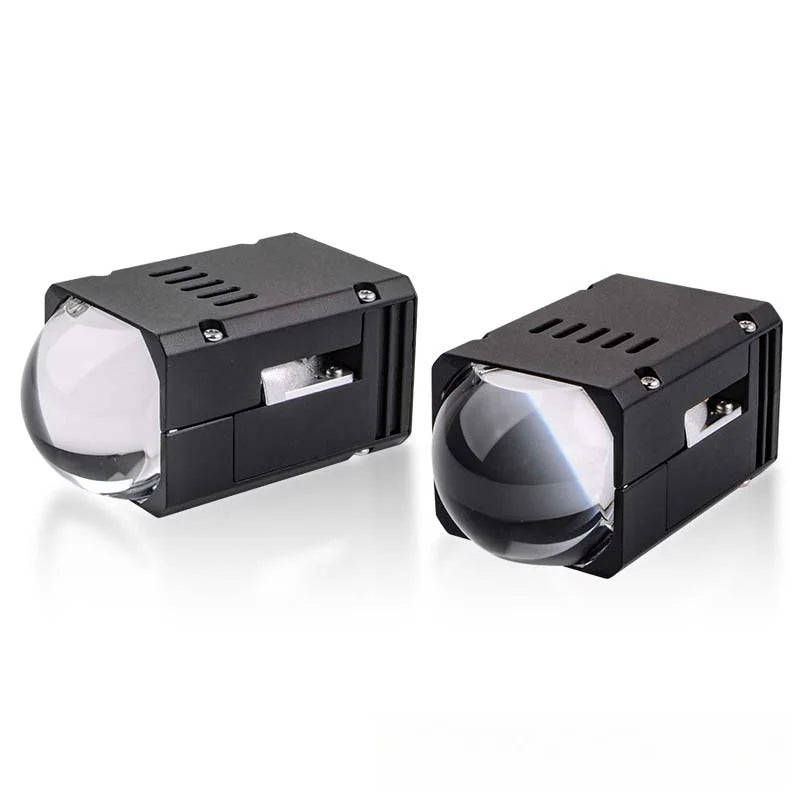 1.8 Inch Bi LED Projector Headlight with Halo Laser Lens High Power Dual Lamp Cup Dual Beam Retrofit Matrix Car LED Bulb Upgrade