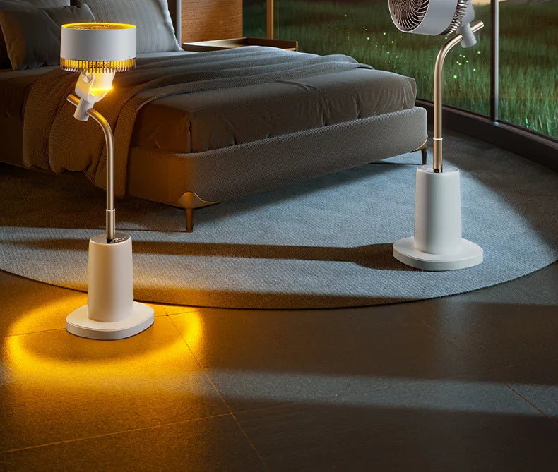 Air Circulation Fan Silent Electric Fans High Wind Floor Portable Fan Powerful Energy-saving Fan Cooling with Atmosphere Light