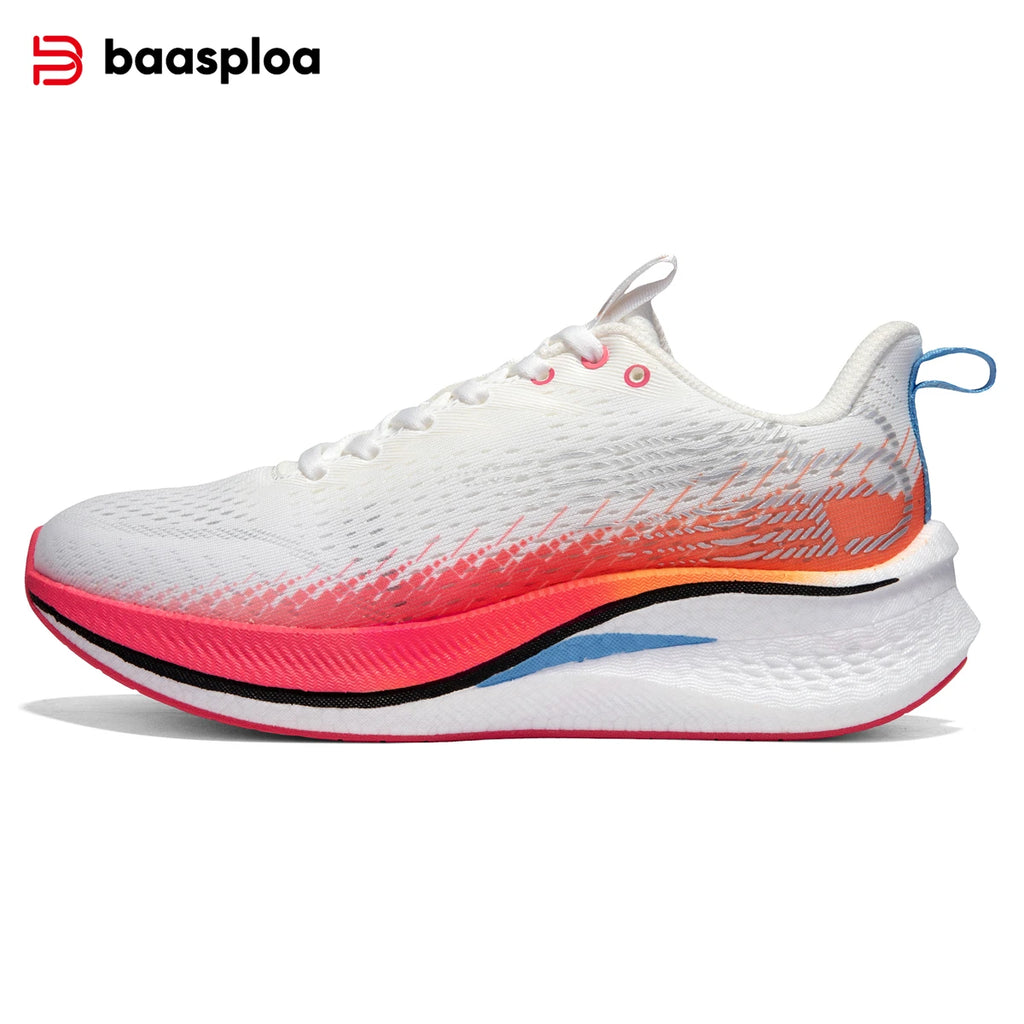 Baasploa Women Professional Carbon Plate Running Shoes Lightweight Breathable Sport Shoes Female Comfort Marathon Sneakers