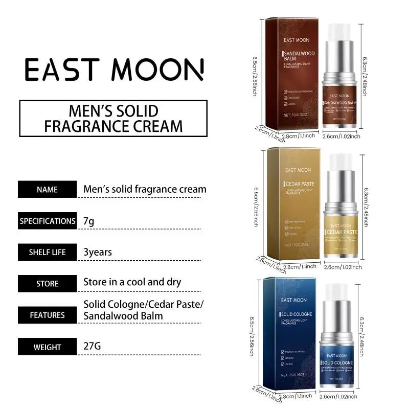 Sandalwood Balm for Men Portable Solid Perfume Long Lasting Scent  for Dating Party and Gifts