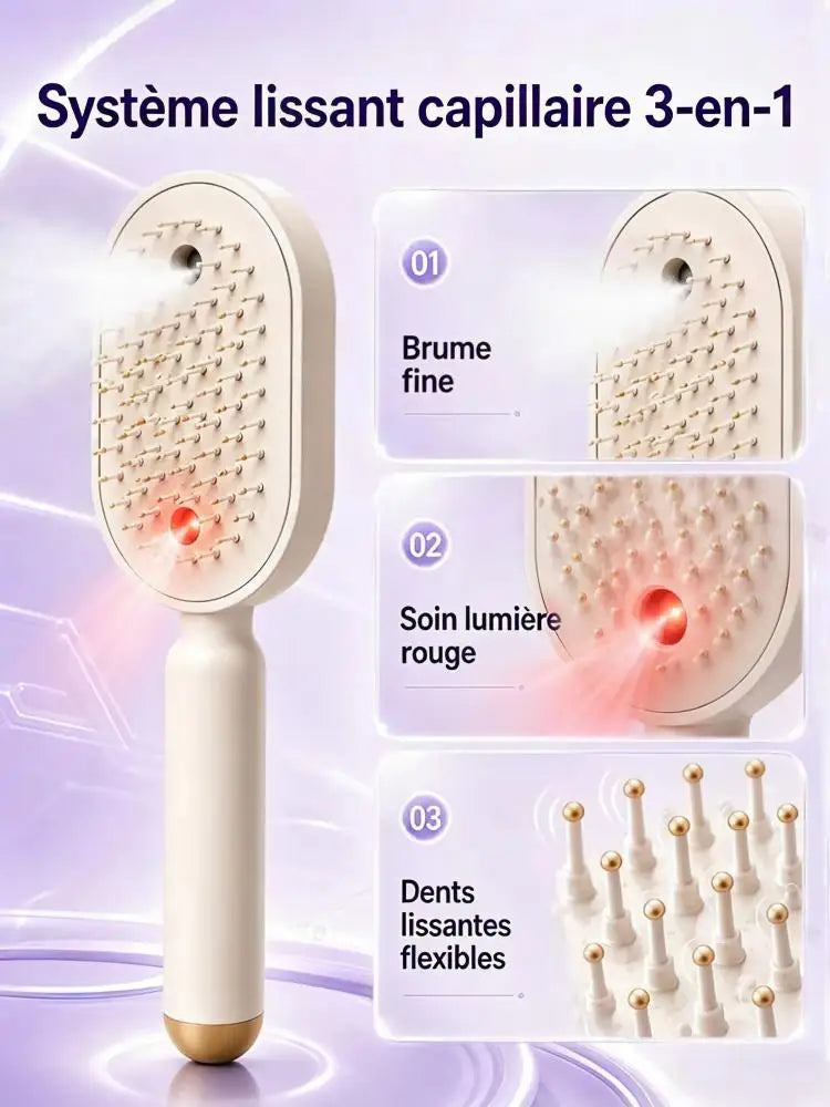 NEW IN2026 Professional Hair Straightener Brush – No Heat Spray, Red Light Therapy, Scalp Massage, CordlessPortable, Fast Charge