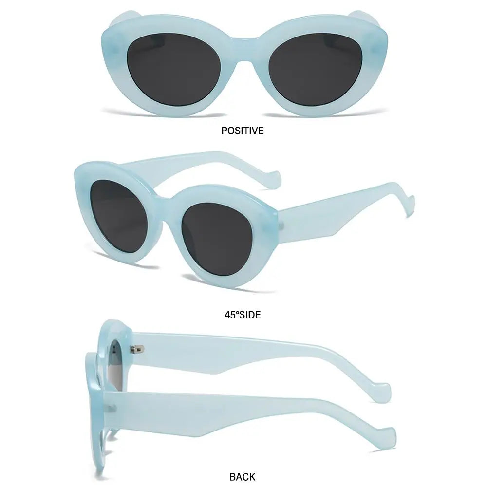 Ins Popular Retro Eyewear Oval Sun Glasses Oversized Sunglasses Sun Glasses Thick Frame