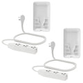 3 FT Extension Cord Power Strip with 3 AC Outlet 3 Prong Plug Extender, Cover Plate, Wire Splitter 16AWG, Standard Grounding, UL