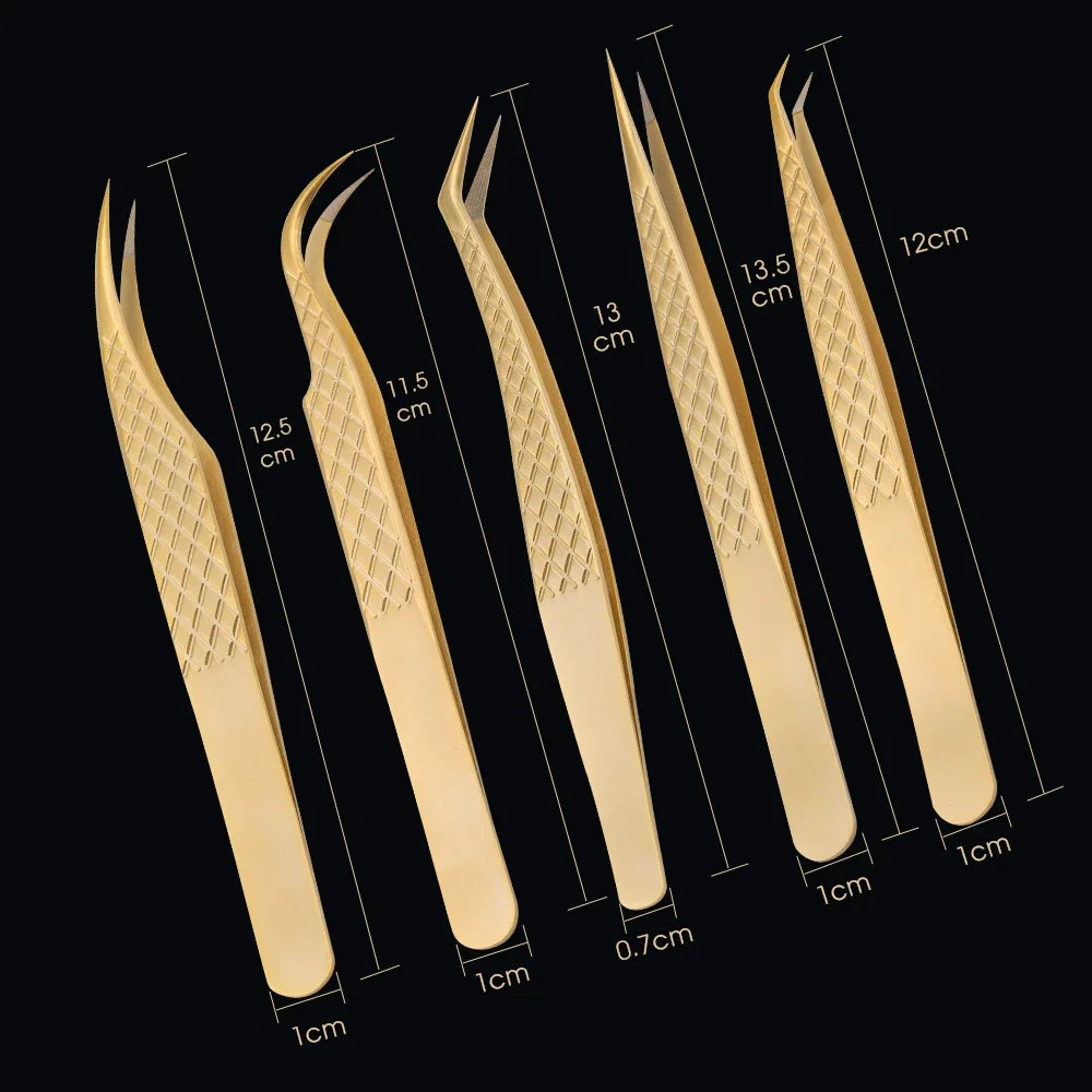 Fadvan Tweezers for Lashes Extension Fiber Tips Stainless Steel Makeup Tweezers Anti-static Free Print Your Logo