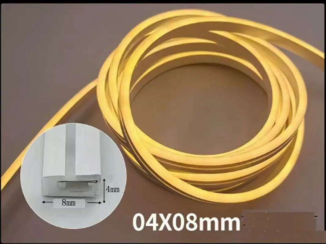 12v 24v Waterproof 4mm*8mm Slim Narrow Thin Neon Silicone Soft Strip LED Flexible Tape Outdoor Cabinet Garden 3000k 4000k 6000k