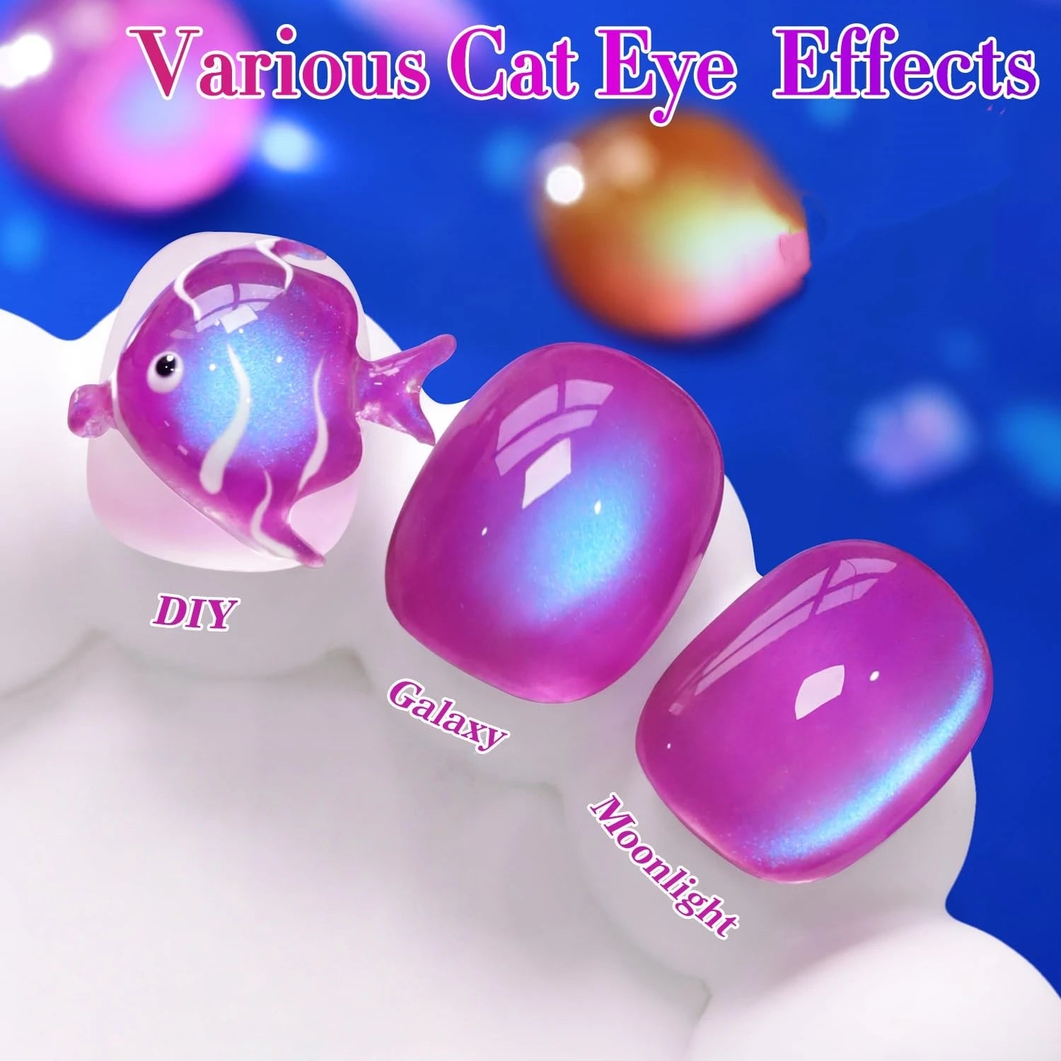 HL Jelly Glass Cat Eye Gel Polish 15MLHolographic Glitter Shimmer Translucent Sheer Color Magnetic Nail Polish Salon DIY at Home