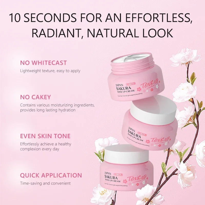 LAIKOU Japan Sakura Original Tone up Cream Moisturizing Nourishing Skin Face Cream Brightening Cream Face Skin Care 60g