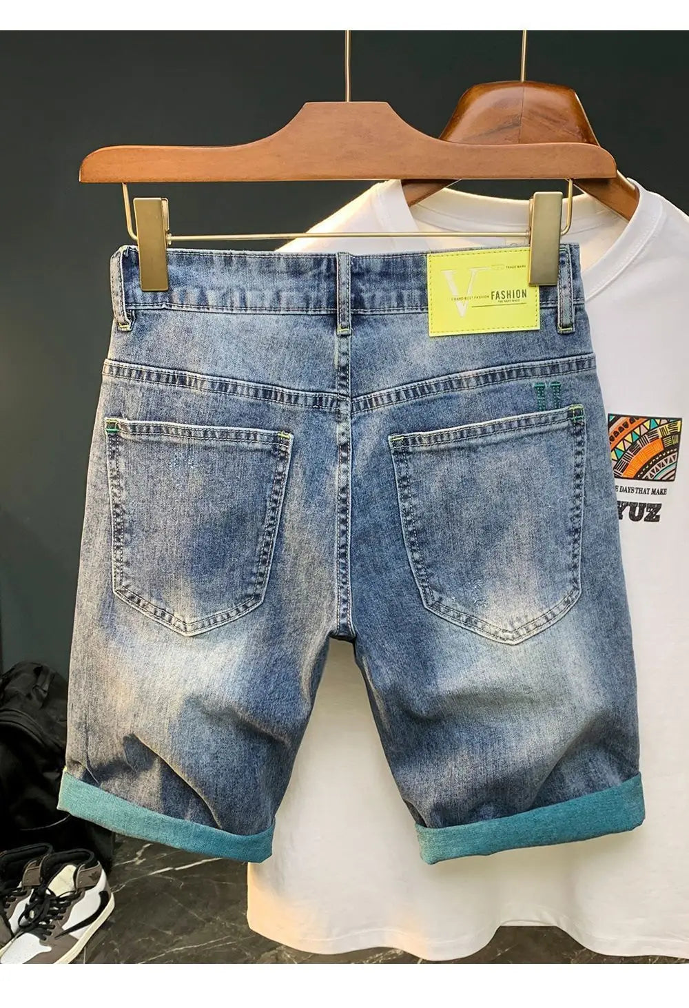 Summer Thin Denim Shorts Men's Trendy Brand Fashion Bermuda Shorts for Men Breathable Design Casual Clothes Man Medium Pants