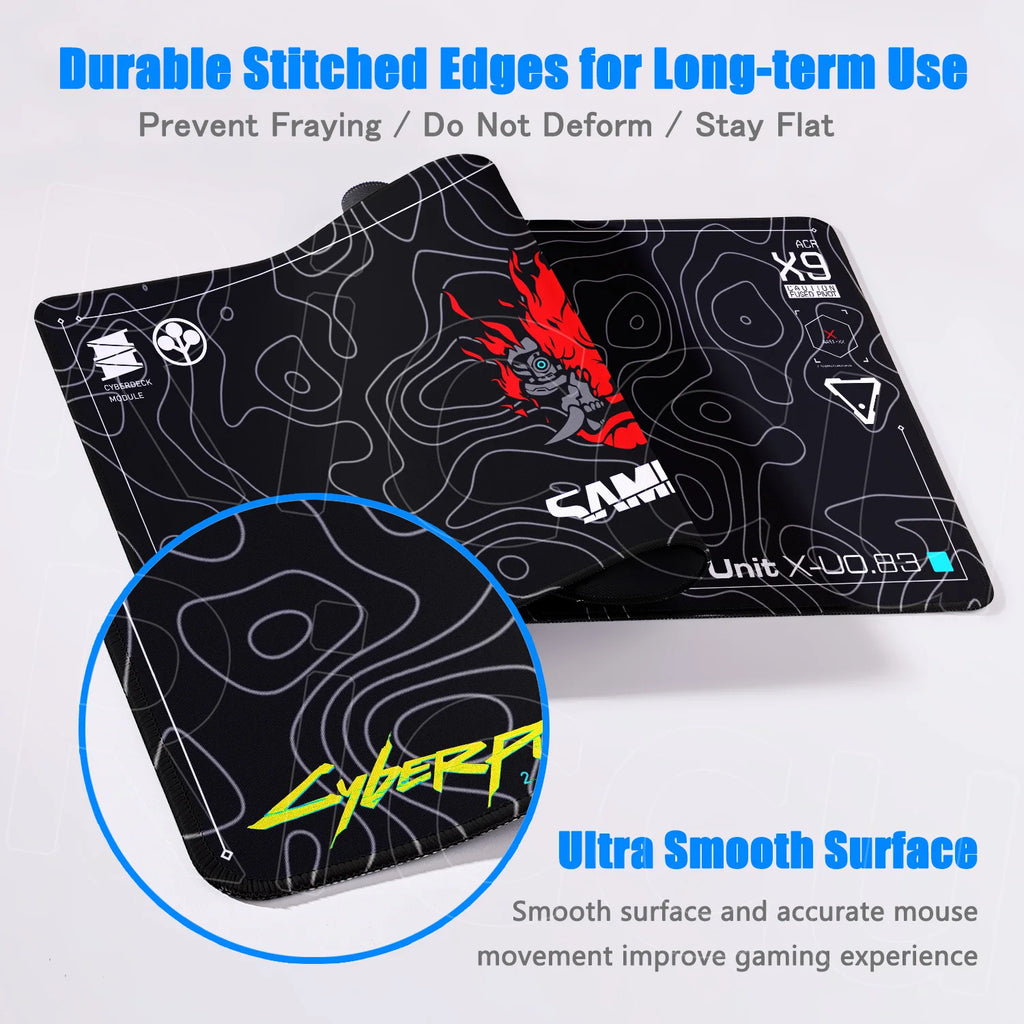 Black Gaming Mousepad XXL Rubber Non-slip Office Deskmat Anime Girl Playmat C-Cyberpunks Style Lock Edge PC Keyboard Accessories