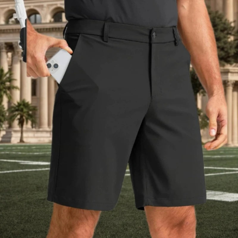 Dress Shorts Men Quick Dry Casual Bermuda Shorts Summer Ice Silk Cooling Business Zipper Fly Formal Shorts Men Work Wear Office
