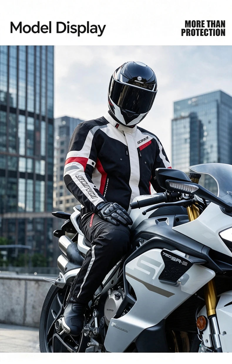 Scoyco Motorcycle Jacket Winter Waterproof Windproof CE1 Anti Fall Detachable Thermal Liner Reflective Motorbike Riding Jacket