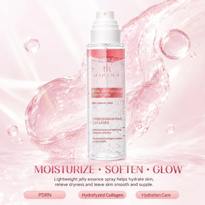 PDRN Vitamin C Jelly Essence Spray 100ml, Niacinamide Collagen Glow Soften Relieve Dryness Pre-makeup Spray Daily Skincare Set