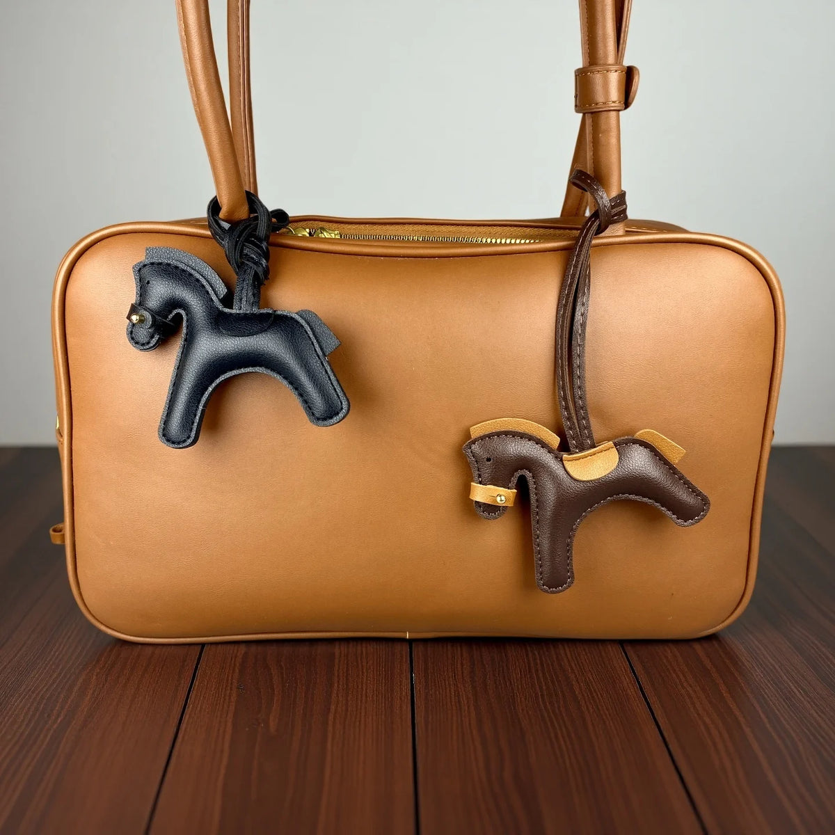 Handmade PU Leather Pony Bag Charm Keychain-Adorable Horse with Detachable Muzzle, Cute Decoration for Backpack, Unique Gift