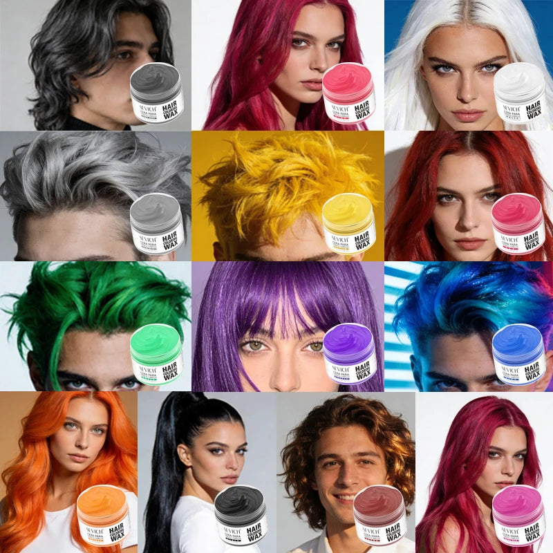 Valentine's Day DIY Hair Dyed Mud Hair Colour Wax Easy To Wash Coloring Cream One-time Hairs Beard and Eyebrows Colour Products