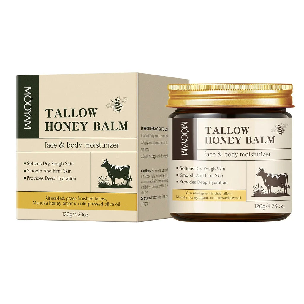 120g Beef Tallow Paste Deeply Moisturizer Brightening Wrinkle Remover Grass Fed Tallow Wild Honey Face Body Cream Skin Car