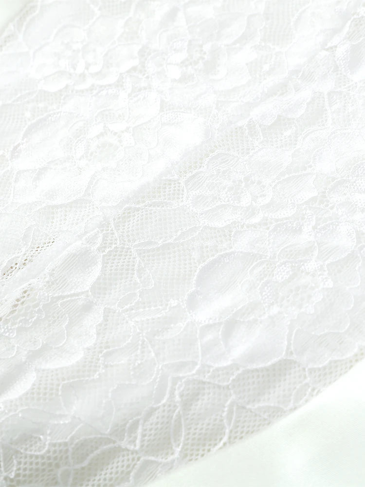 Women White Lace Trim Corset Mini Dress Sexy Sweetheart Neck Spaghetti Strap Slit Hem 2026 Summer Leisure Nightclub Party Wear