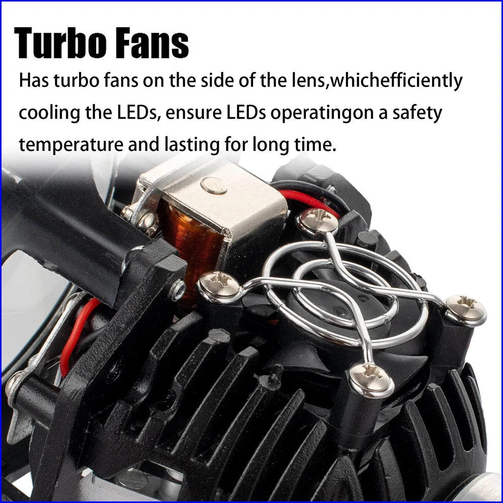 120W 2PCS 3.0 Inch Blue Honeycomb Bi LED Projector Lens Retrofit H1 H4 H7 H11 Universal Car Headlamp Retrofit Styling 6000K
