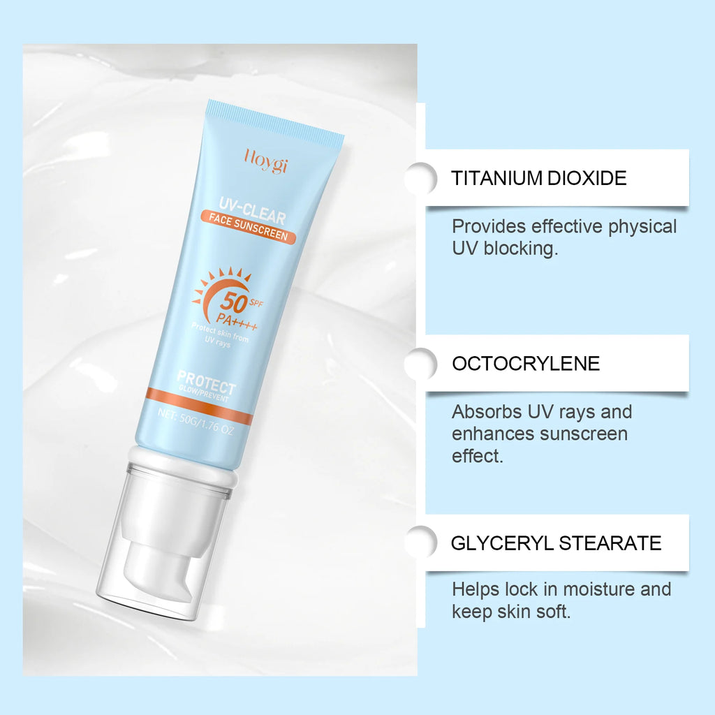 HOYGI Sunscreen Cream SPF 50+ Anti Oxidant Isolation Face Cream UV Blocking Moisturizing Sunblock Facial Body Protective Lotion