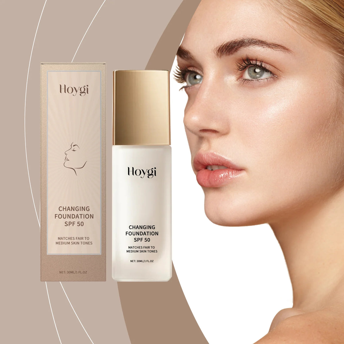 Protective Concealer Foundation Liquid, Lightweight Matte, Gentle, Moisturizing, Bright, Soothing, Skin-Friendly, Suitable for O