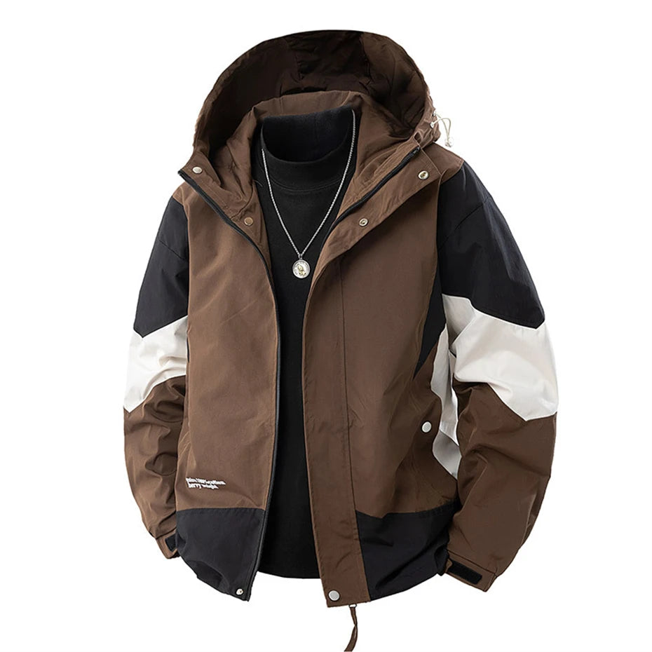 Patchwork Coat Jacket Men 8XL Plus Size Spring Autumn Fashion Casual Patchwork Cargo Jacket Male Big Size Outerwear