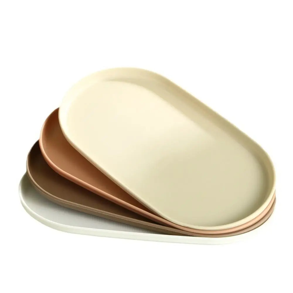 Kitchen Organizer Plastic Dessert Tray Stackable Oval Serving Tray Multi-Function Creative Dish Plate Home