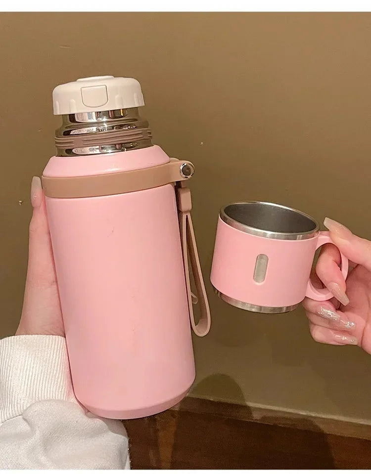 316 Stainless Steel 600ml Coffee Cup Travel Thermal Mug Leak-Proof Thermos Bottle Tea Coffee Mug Office Business Style Thermos L