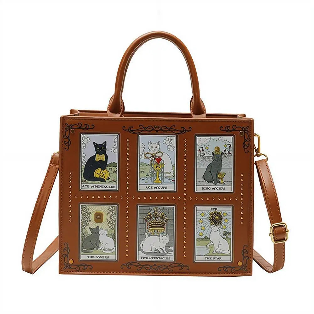 High-end Fashion Summer New Handbag With Delicate Embroidery Cat Printing Multi-layer Storage Woman Tote Bag For Dating & Daily