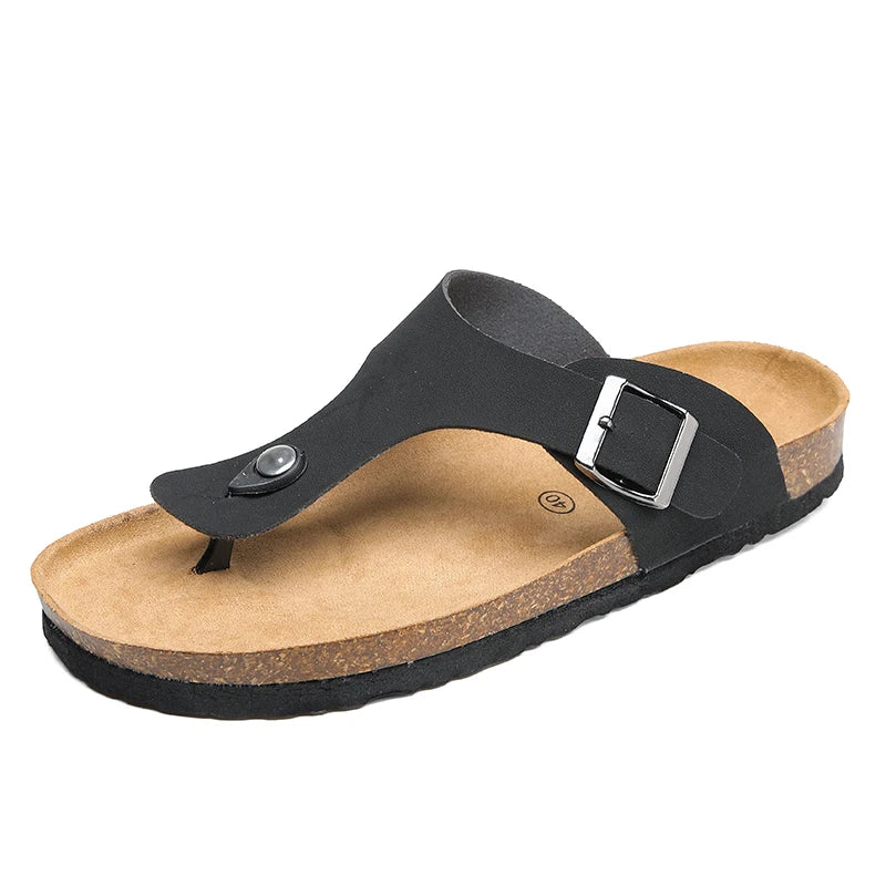 Cork slippers Men's casual comfort sandals summer Flip flop outdoor anti slip beach shoes fashion youth breathable tide slippers