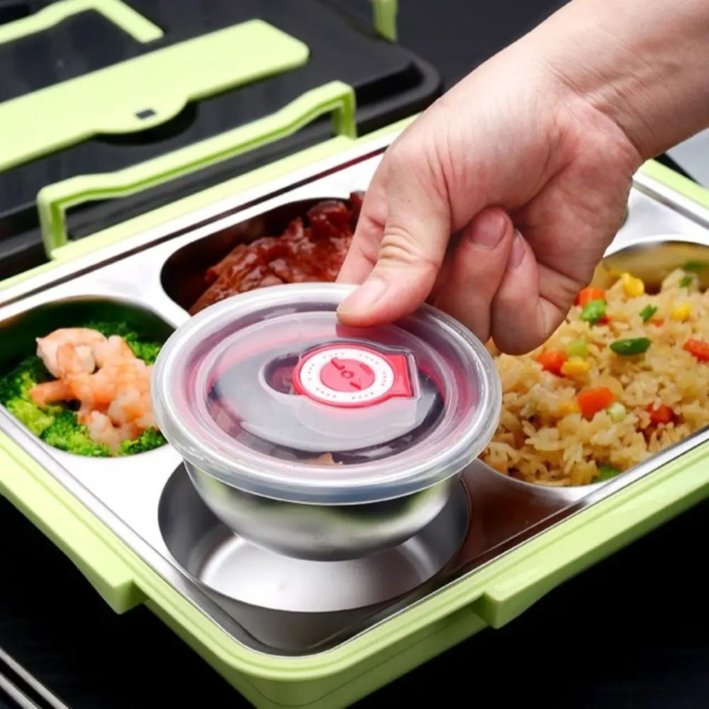 Leakproof Stainless Steel Lunch Box Microwavable Multi-Grid Food Container with Cutlery Food Grade Lunch Container Office Worker