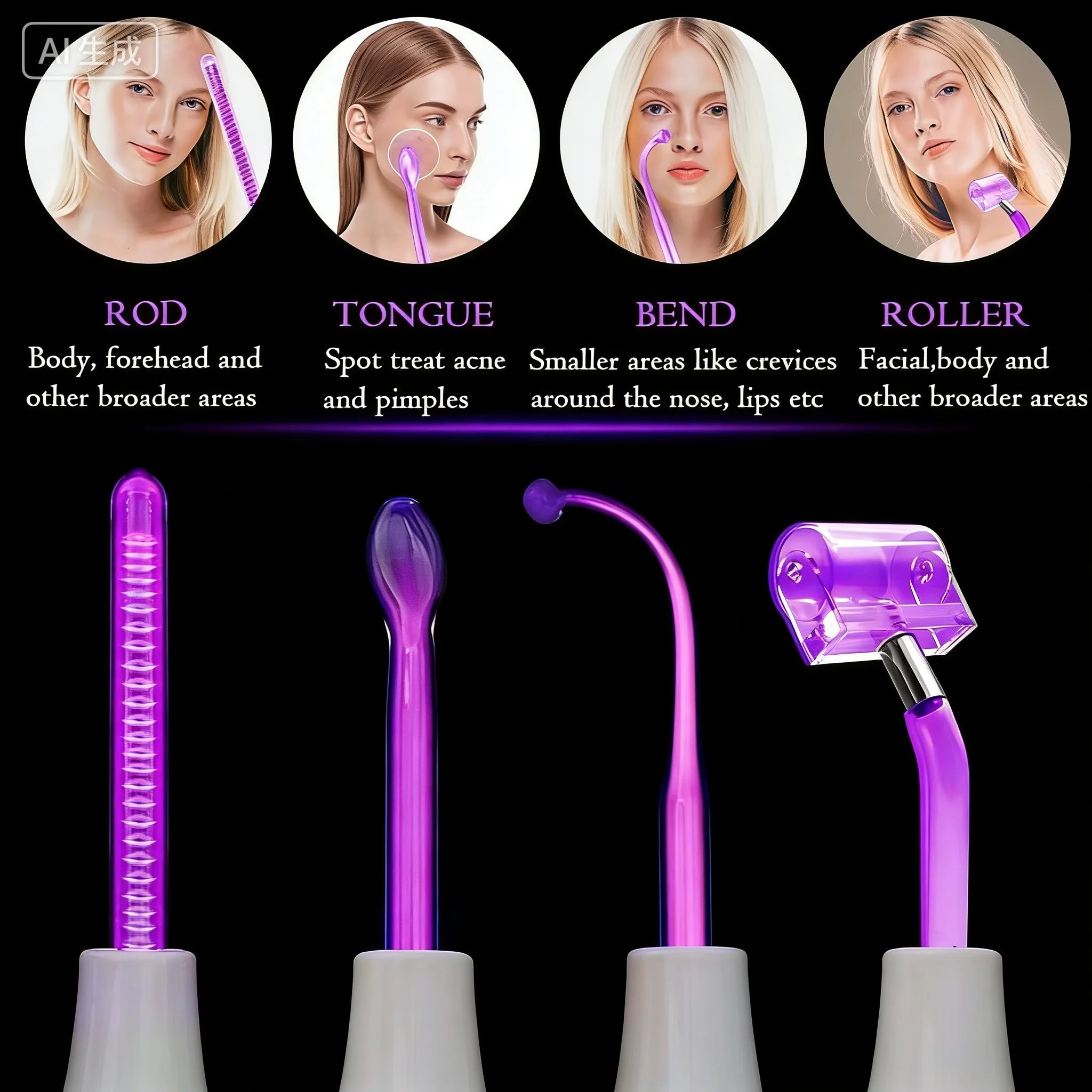 7 in 1 High Frequency Beauty Machine/ Professional Portable Handheld High Frequency Facial Skin Beauty Machine